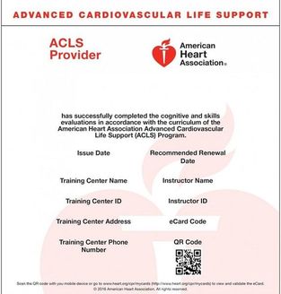 ACLS - Advanced Cardiovascular Life Support - American Heart